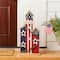 Glitzhome® 30" Patriotic Americana Wooden Birdhouse Porch Decor